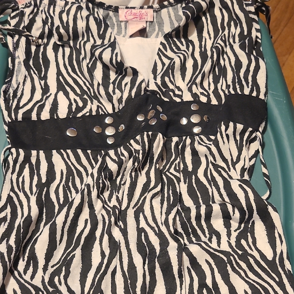 Candie's Black and White Zebra Print Top